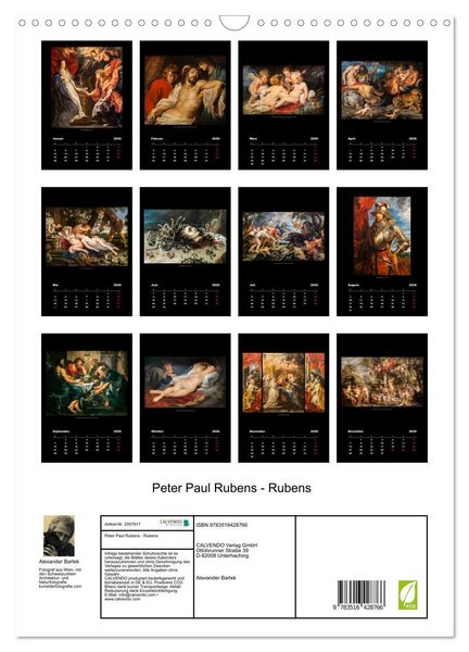 Produktbild: Peter Paul Rubens - Rubens (Wandkalender 2026 DIN A3 hoch), CALVENDO Monatskalender