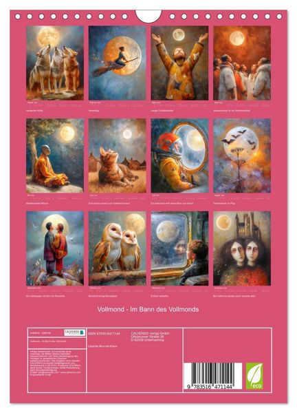 Produktbild: Vollmond - Im Bann des Vollmonds (Wandkalender 2026 DIN A4 hoch), CALVENDO Monatskalender