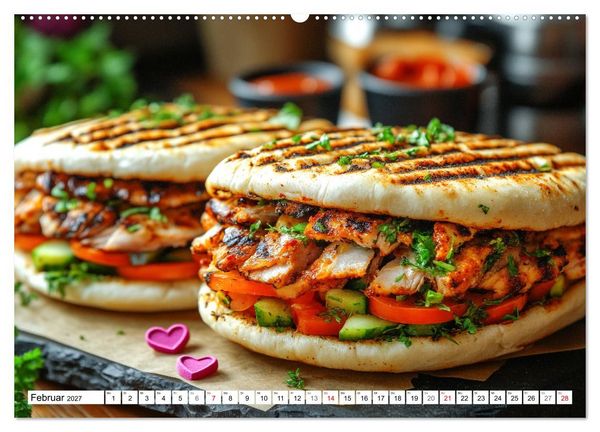 Produktbild: D&ouml;ner macht sch&ouml;ner, t&uuml;rkischer Geschmack von deinem D&ouml;nermann (hochwertiger Premium Wandkalender 2027 DIN A2 quer), Kunstdruck in Hochglanz