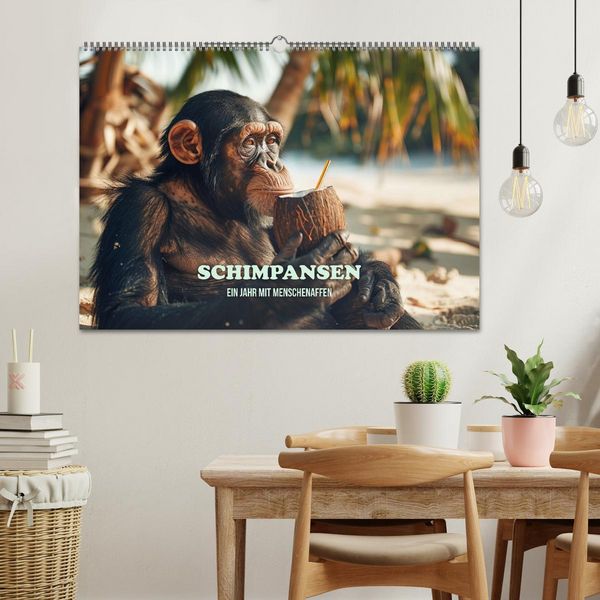 Produktbild: Schimpansen - Ein Jahr mit Menschenaffen. (Wandkalender 2026 DIN A2 quer), CALVENDO Monatskalender