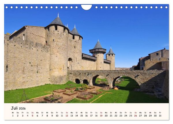 Produktbild: Cite von Carcassonne - Zeitreise ins Mittelalter (Wandkalender 2026 DIN A4 quer), CALVENDO Monatskalender