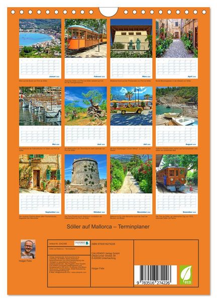 Produktbild: S&oacute;ller auf Mallorca &ndash; Terminplaner (Wandkalender 2026 DIN A4 hoch), CALVENDO Monatskalender