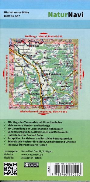 Produktbild: Hintertaunus Mitte 1 : 25 000, Blatt 45-557