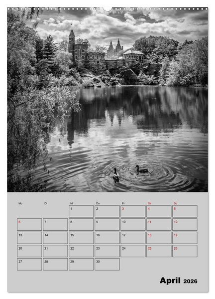 Produktbild: NEW YORK CITY Monochrome Stadtansichten (Wandkalender 2026 DIN A2 hoch), CALVENDO Monatskalender