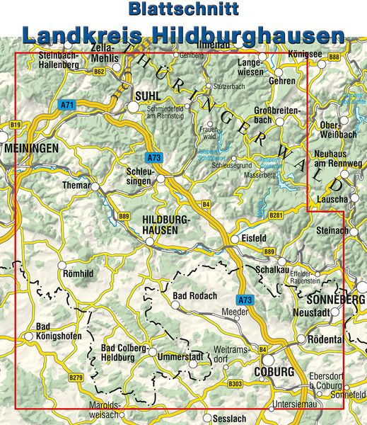 Produktbild: Landkreis Hildburghausen 1 : 50 000 Rad- und Wanderkarte