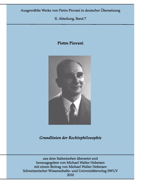 Produktbild: Ausgew&auml;hlte Werke von Pietro Piovani in deutscher &Uuml;bersetzung