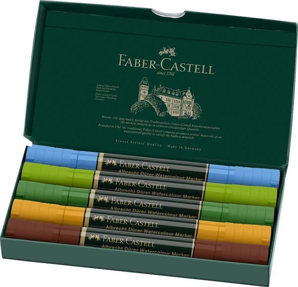 Produktbild: Faber-Castell Aquarellmarker Albrecht Dürer 5er Etui Plein Air