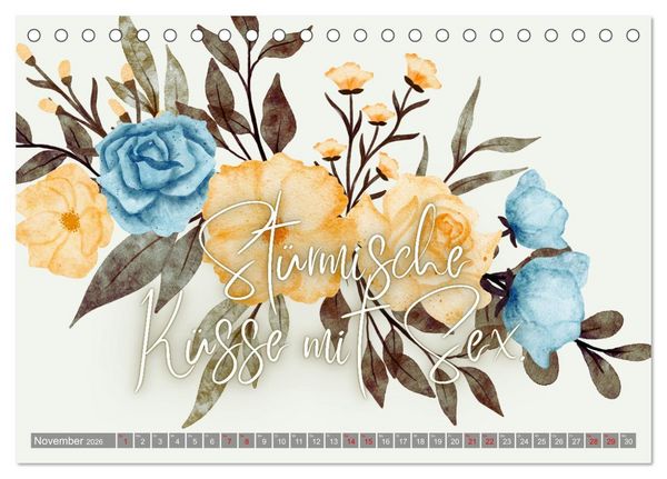 Produktbild: Flower Romance - Romantischer Bl&uuml;tenzauber (Tischkalender 2026 DIN A5 quer), CALVENDO Monatskalender