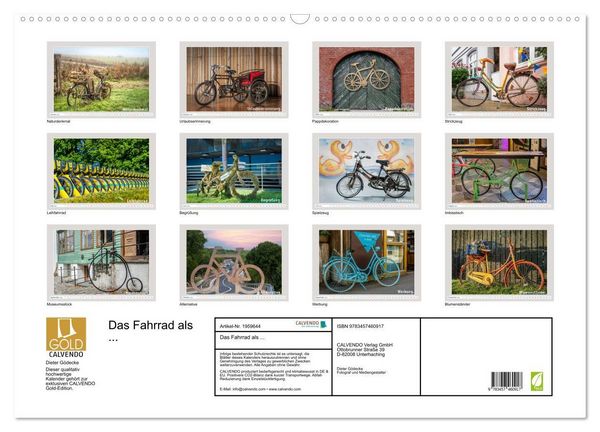 Produktbild: Das Fahrrad als ... (Wandkalender 2026 DIN A2 quer), CALVENDO Monatskalender