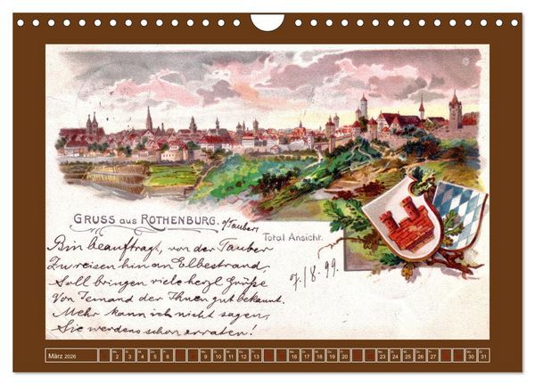 Produktbild: Gru&szlig; aus Rothenburg ob der Tauber (Wandkalender 2026 DIN A4 quer), CALVENDO Monatskalender