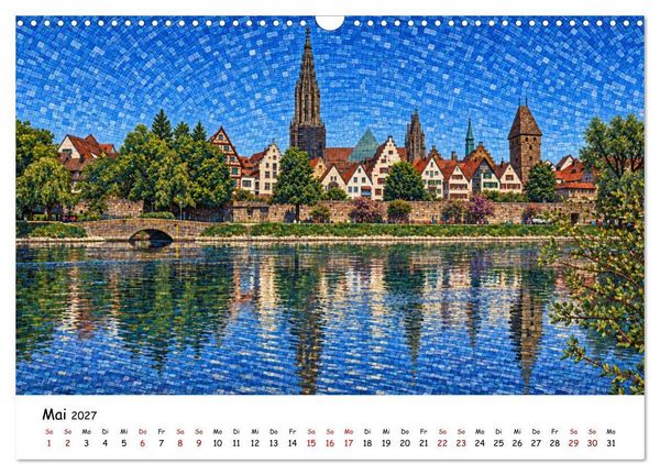 Produktbild: Deutschland als Mosaik. Stadt f&uuml;r Stadt ein Kunstwerk (Wandkalender 2027 DIN A3 quer), CALVENDO Monatskalender