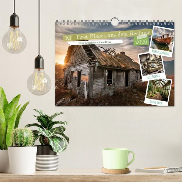 Produktbild: KI - Lost Places aus dem Rechner (Wandkalender 2026 DIN A4 quer), CALVENDO Monatskalender