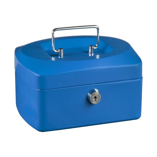 Produktbild: Idena Geldkassette Gr&ouml;&szlig;e 6 aus Metall 8 F&auml;cher blau 15,5x12x9cm