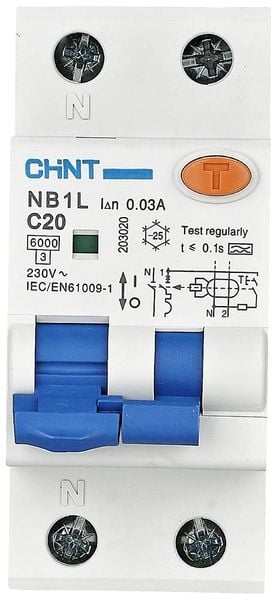 Chint 203018 FI-Schutzschalter/Leitungsschutzschalter 1polig 13A 0.03A 240 V, 415V