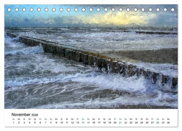 Produktbild: Landschaften auf dem Dar&szlig; in &Ouml;lfarben (Tischkalender 2026 DIN A5 quer), CALVENDO Monatskalender