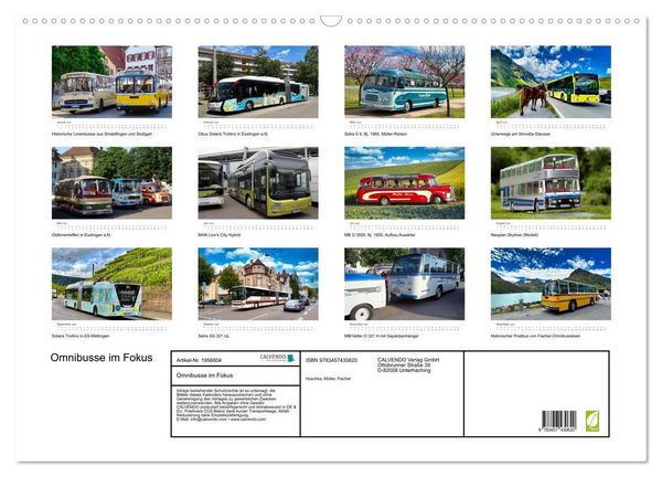 Produktbild: Omnibusse im Fokus (Wandkalender 2026 DIN A2 quer), CALVENDO Monatskalender
