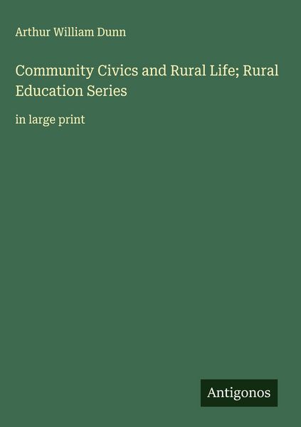 Produktbild: Community Civics and Rural Life; Rural Education Series