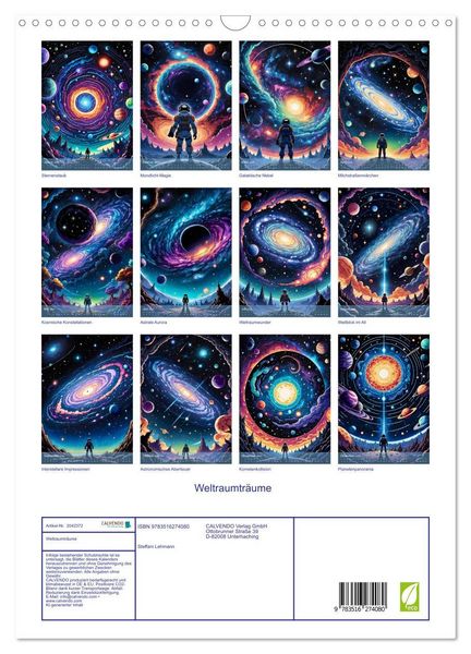 Produktbild: Weltraumtr&auml;ume (Wandkalender 2026 DIN A3 hoch), CALVENDO Monatskalender