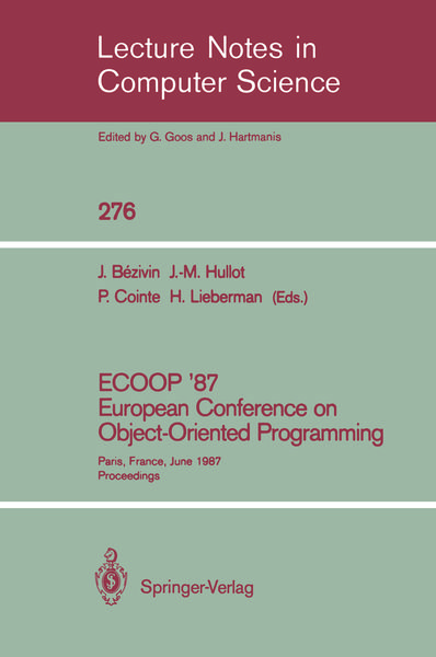 Produktbild: ECOOP '87. European Conference on Object-Oriented Programming