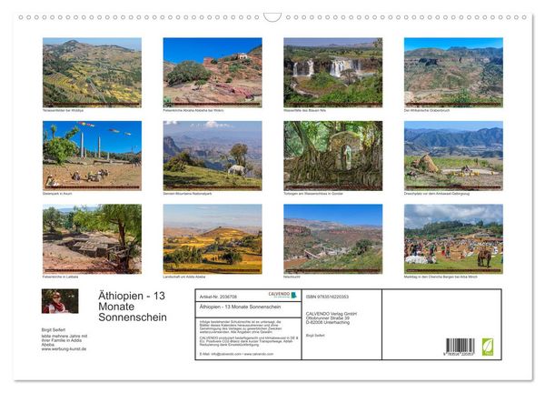 Produktbild: &Auml;thiopien - 13 Monate Sonnenschein (Wandkalender 2026 DIN A2 quer), CALVENDO Monatskalender