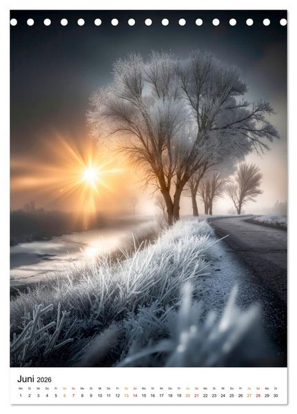 Produktbild: Wintermomente - Natur im wei&szlig;en Kleid (Tischkalender 2026 DIN A5 hoch), CALVENDO Monatskalender