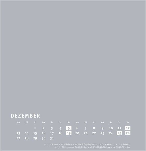 Produktbild: Premium-Bastelkalender silbergrau gro&szlig; 2027