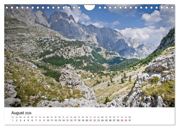 Produktbild: Verfluchtes Gebirge - Peaks of the Balkans - Wandern im Prokletije-Gebirge, Kosovo, Montenegro, Albanien (Wandkalender 2026 DIN A4 quer), CALVENDO Monatskalender