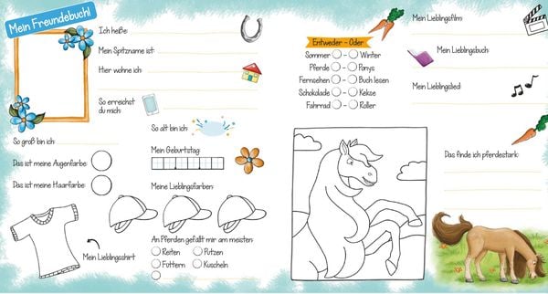 Mein Zauberpapier Freundebuch Süße Pferde