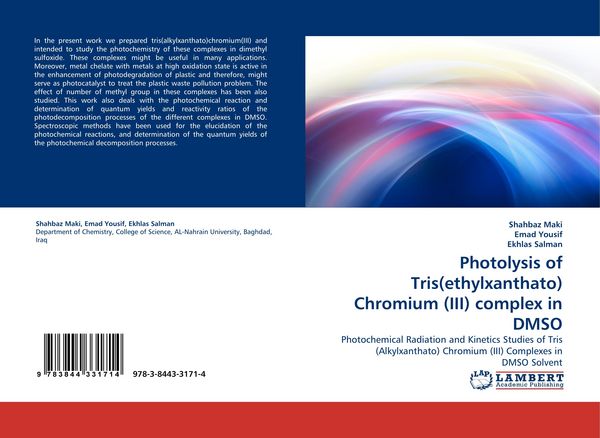 Produktbild: Photolysis of Tris(ethylxanthato) Chromium (III) complex in DMSO