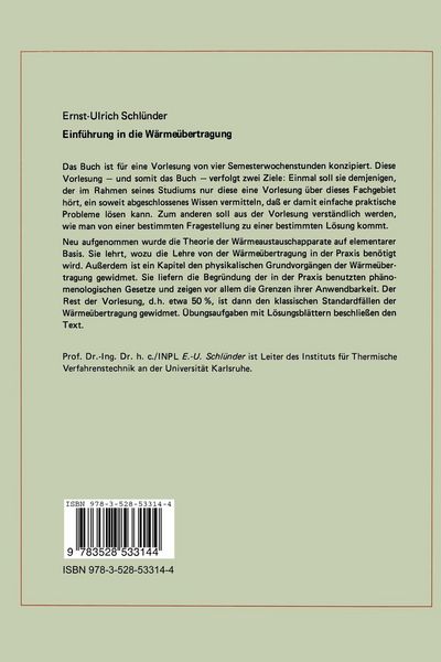 Produktbild: Einf&uuml;hrung in die W&auml;rme&uuml;bertragung