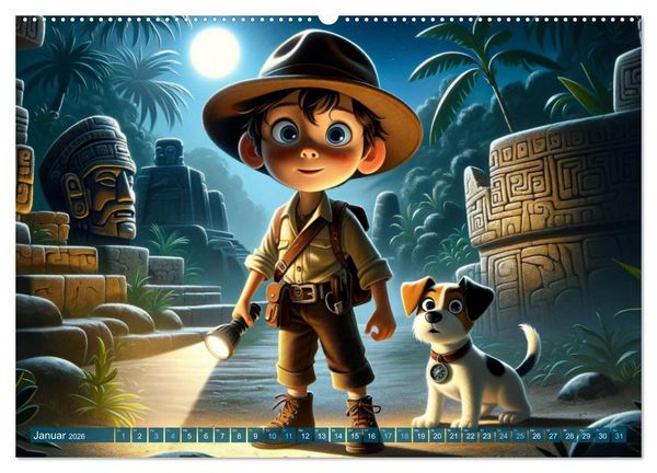 Produktbild: Max und Buddy: Entdecker des Verborgenen (Wandkalender 2026 DIN A2 quer), CALVENDO Monatskalender