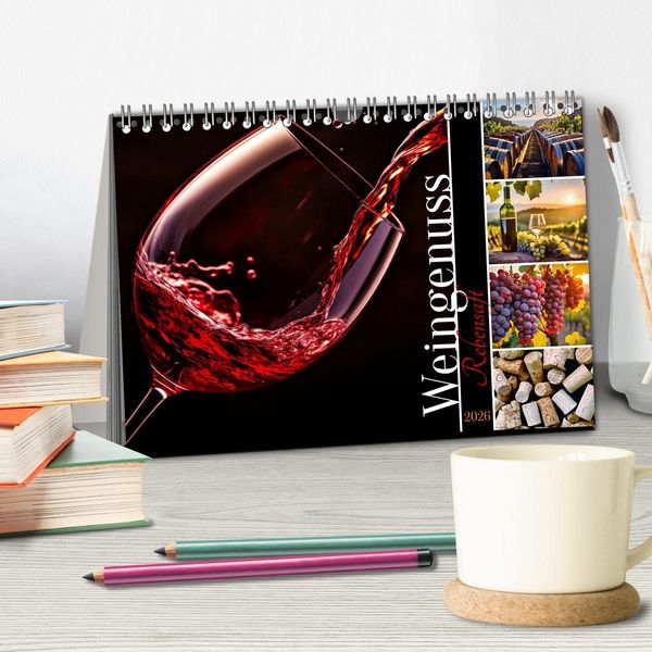 Produktbild: Rebensaft - Weingenuss (Tischkalender 2026 DIN A5 quer), CALVENDO Monatskalender