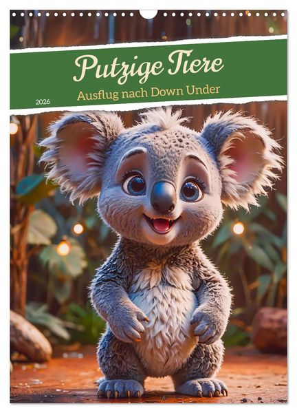 Produktbild: Putzige Tiere - Ausflug nach Down Under (Wandkalender 2026 DIN A3 hoch), CALVENDO Monatskalender