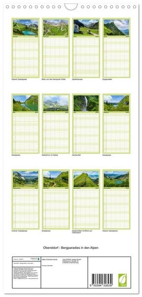 Produktbild: Familienplaner 2027 - Oberstdorf - Bergparadies in den Alpen mit 5 Spalten (Wandkalender, 21 x 45 cm) CALVENDO