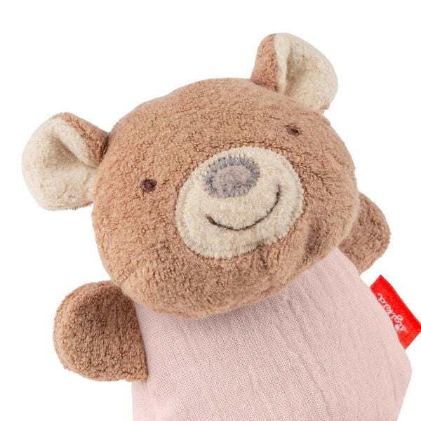 Produktbild: Sigikid 31263 - Knister-Greifling B&auml;r mit Rassel, braun/rosa, 14 cm, Musselin/Teddystoff, sigibaby