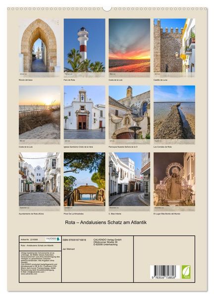 Produktbild: Rota &ndash; Andalusiens Schatz am Atlantik (hochwertiger Premium Wandkalender 2026 DIN A2 hoch), Kunstdruck in Hochglanz