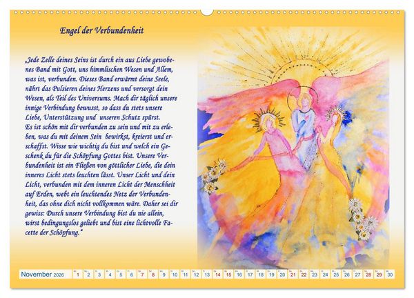 Produktbild: Engelbilder mit Botschaften f&uuml;r die Seele (hochwertiger Premium Wandkalender 2026 DIN A2 quer), Kunstdruck in Hochglanz