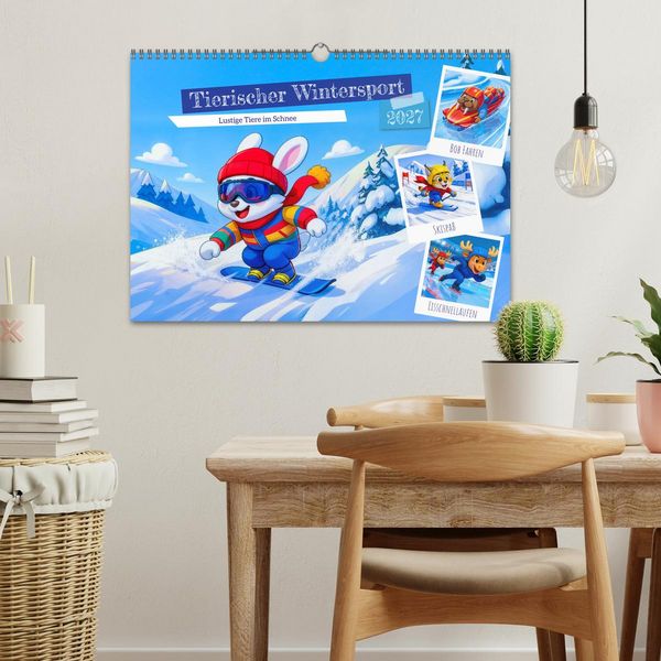 Produktbild: Tierischer Wintersport - Lustige Tiere im Schnee (Wandkalender 2027 DIN A3 quer), CALVENDO Monatskalender