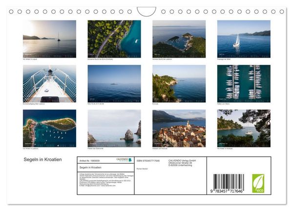 Produktbild: Segeln in Kroatien (Wandkalender 2026 DIN A4 quer), CALVENDO Monatskalender