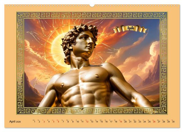 Produktbild: Roman Gods - under the spell of mythology (High Quality Premium Wall Calendar 2026 DIN A2 landscape),CALVENDO 12 Month Wall Calendar
