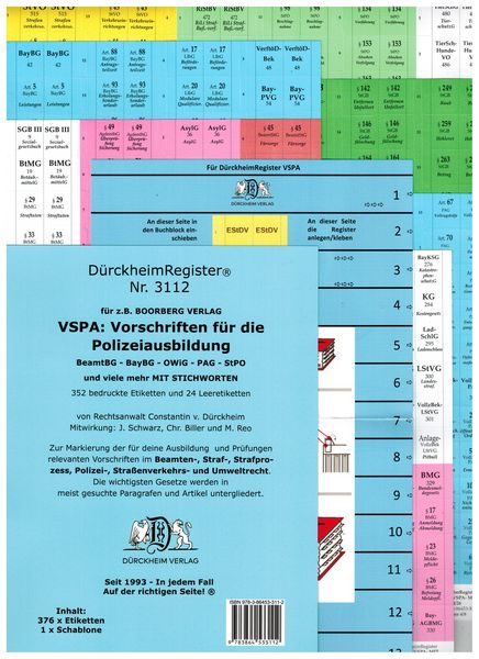 Produktbild: D&uuml;rckheimRegister&reg; VSPA -Alles- D&uuml;rckheimRegister&reg; MIT Stichworten