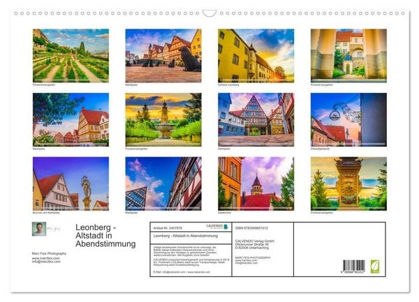 Produktbild: Leonberg - Altstadt in Abendstimmung (Wandkalender 2027 DIN A2 quer), CALVENDO Monatskalender