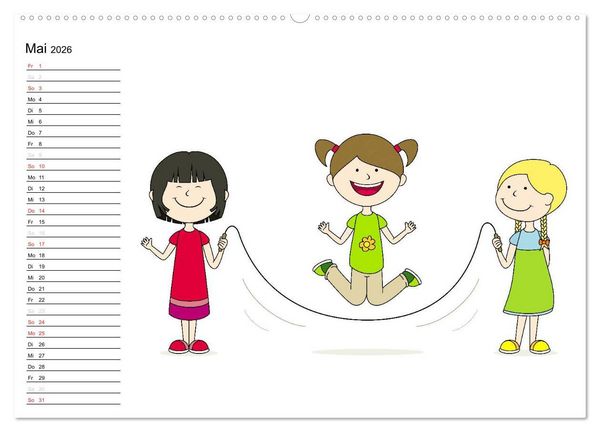 Produktbild: Der Kinderkalender (hochwertiger Premium Wandkalender 2026 DIN A2 quer), Kunstdruck in Hochglanz