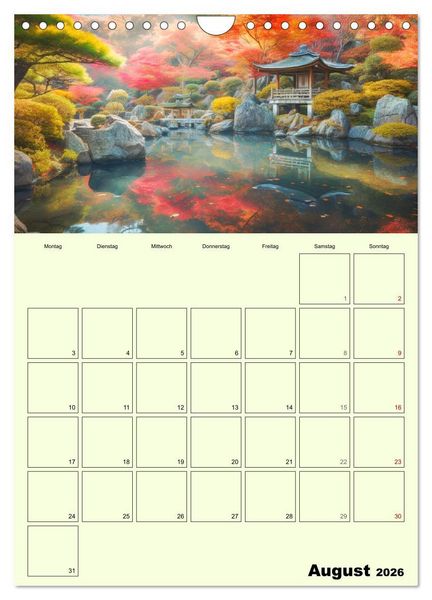 Produktbild: Im japanischen Garten. Zauberhafte Illustrationen (Wandkalender 2026 DIN A4 hoch), CALVENDO Monatskalender