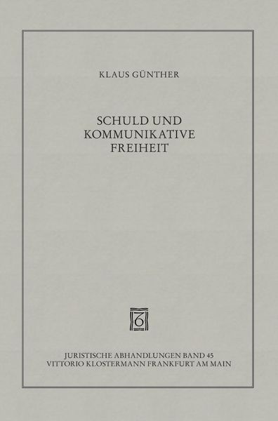 Produktbild: Schuld und kommunikative Freiheit