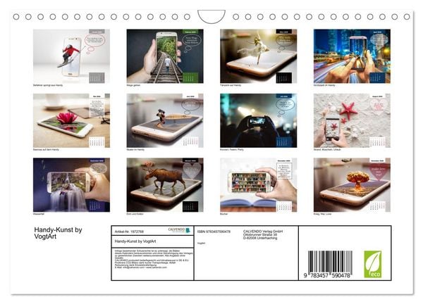 Produktbild: Handy-Kunst by VogtArt (Wandkalender 2026 DIN A4 quer), CALVENDO Monatskalender