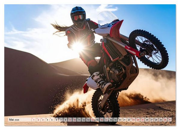 Produktbild: W&uuml;stenabenteuer - Spektakul&auml;re Moto-Rallys (Wandkalender 2026 DIN A4 quer), CALVENDO Monatskalender