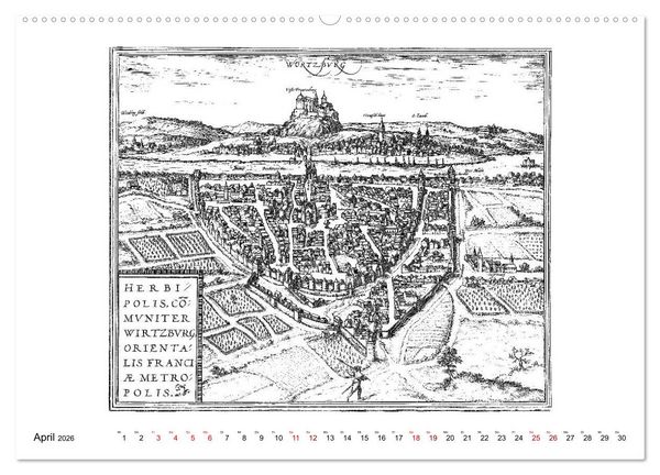 Produktbild: W&uuml;rzburg in alten Bildern (hochwertiger Premium Wandkalender 2026 DIN A2 quer), Kunstdruck in Hochglanz