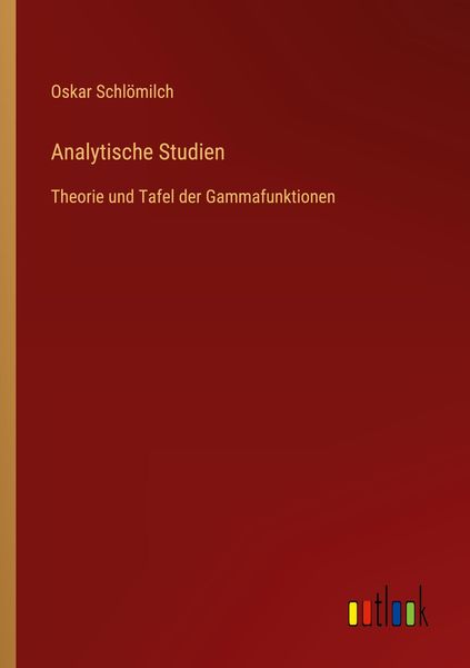 Analytische Studien, Taschenbuch von Oskar Schlömilch, Outlook, 9783368605940