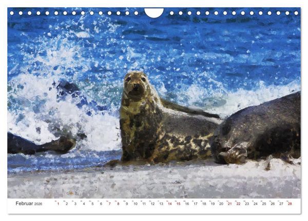 Produktbild: Nordseeinsel Helgoland - Ansichten der Insel in Acryl (Wandkalender 2026 DIN A4 quer), CALVENDO Monatskalender